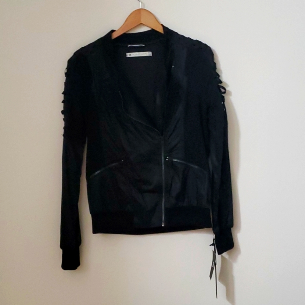 Lanc Noir renassaince black bomber jacket